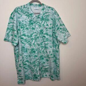 Columbia‎ PFG Hawaiian Shirt 2X Mens Fishing Tropical Green Vintage Surf Beach